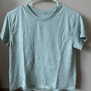 Lululemon Athletica Light Teal Short Sleeve Crew Neck T-Shirt - Casual Fit
